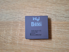 Intel A80486DX-33 SX419 486DX-33 old logo old date rare vintage CPU GOLD picture