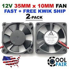 35mm X 10mm New Brushless Case Fan 12V 5.3CFM 2pin PC CPU Cooling 3510s 2-Pack picture