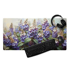 Blooming Lilacs Gaming Mouse Pad, French Lilac Flowers Mousepad, XL Deskmat picture