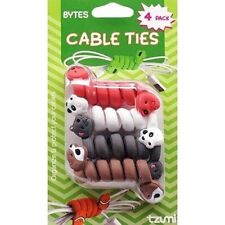 Tzumi Bytes Phone Cable Ties, Animal Edition, New & Sealed picture