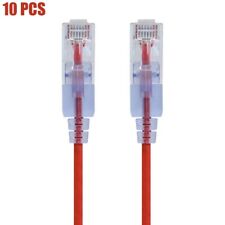 10 Pcs 5FT Cat6a RJ45 Ethernet LAN Network Router Patch Cable Cord 30AWG Red picture