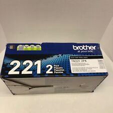 Brother TN221 2PK Black Toner Cartridges TN-221 2PK Genuine - NEW/SEALED picture