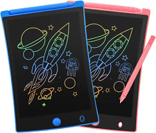 ORSEN 2 Pack LCD Writing Tablet for Kids, Colorful Doodle Blue+Pink  picture