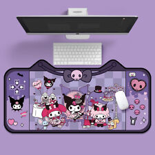 Large Rectangle Kuromi My Melody Purple Mouse Pad Keyboard Table Rug Mat Nonslip picture