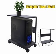 2-Tier Under Desk CPU Stand PC Stand Computer Tower Stand w/ Rolling Wheels picture