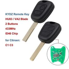 Remote Car Key Fob 2 Buttons 433MHz ID46 Chip for Citroen C1 C3 - VA2 or HU83 picture