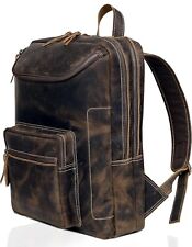 Vintage Leather Backpack For Men 15.6