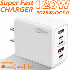 120W USB-C Type C Fast Wall Charger PD25W QC 3.0 Adapter For iPhone For Samsung picture