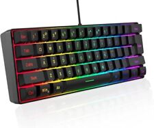 60% Wired Keyboard 61 Keys RGB Backlit Gaming Keyboard, Ergonomic Black picture