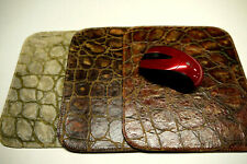 Alligator Embossed Leather Mouse Pad. Unique Made in USA picture
