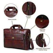 Genuine Leather Laptop Messenger Bag for Men Ideal Office Bag for 14inch Laptops picture