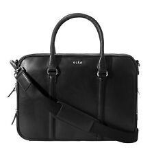 eské Charlie 15.6” Premium Italian Leather Laptop Bag for Men & Black Vintage  picture