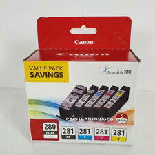 Canon 280 281 Ink Cartridge PGI280 CLI281 Set of 5 NEW OEM Genuine Setup No Box picture