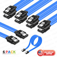 6pack SATA Cable III 6Gbps Straight HDD SDD Data Cable with Locking Latch 15 in picture