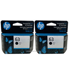 2psc Black Genuine HP 63 Ink Cartridges New OEM picture