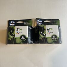 X2 GENUINE HP 61XL Color Ink Cartridge CH564WN Expired 2015 Open Box picture