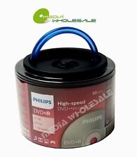 50 PHILIPS Blank 16X DVD+R Plus R Logo Branded 4.7GB Disc Spindle with Handle picture