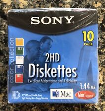 Diskettes Sony Mac Apple Formatted 2HD 10 Pack 3.5”  Macintosh 1.44 MB NEW picture