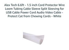 Alex Tech 6.6’-1.5 inch Cord Protector Wire Loom Tubing Cable Sleeve Split white picture