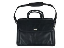 US Luggage New York Unisex Adults Black Leather Briefcase Laptop Bag picture