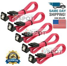 5-Pack 18” SATA III Cables Straight to Right Angle SSD HDD Hard Drive Red picture