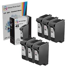 LD Reman Replacement Ink Cartridges Fits for HP 51645A (HP 45) Set of 6 Black picture