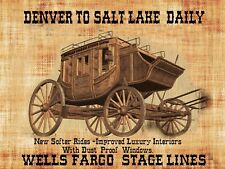 Old West Wells Fargo Stage lines Denver to Salt Lake  Mouse Pad   7 3/4  x 9