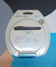 Memorex Printable CD-R 52x 700MB 80 Minute 10-Pack White Sealed with Pen NEW NIP picture