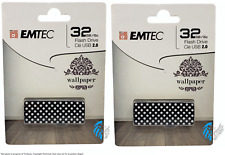 2 PACK Emtec 32GB Slide Flash Drive - USB 2.0 - Wallpaper (ECMMD32GM700WPTD01)™ picture