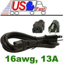 6ft 16awg Heavy Duty Standard Power Cord/Cable PC/Printer/TV IEC320 C13 13A AC picture