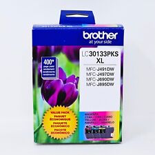 Brother LC30133PKS XL High Yield Color Ink Cartridges 3 Pack Genuine Exp 10/2025 picture