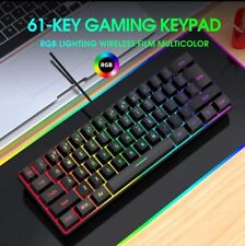 60% 61 Keys RGB Backlit Gaming Keyboard, Ergonomic Black, Wired Keyboard picture