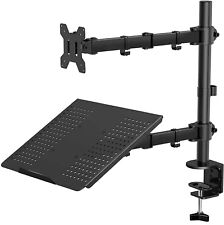 Monitor Stand with Laptop Tray Desk Mount 2-in-1 Dual Arm Fully Adjustable Mount picture