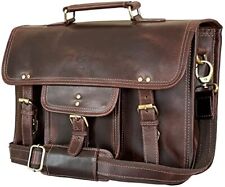 RUSTIC TOWN Leather Messenger Bag for Men - Full Grain Medium, Mulberry  picture
