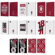 OFFICIAL ENGLAND RUGBY UNION RED ROSE LEATHER BOOK WALLET CASE FOR APPLE iPAD picture