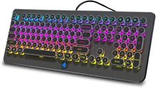 MK9 RGB Mechanical Keyboard RGB Retro Gaming Keyboard-Blue Switch-LED, Black picture