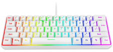 (White)60% Wired Gaming Keyboard, 61 Keys RGB Backlit Wrist Rest Ultra-Compact picture
