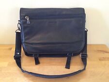 Kenneth Cole New York Black Leather Briefcase Travel Messenger Bag  picture