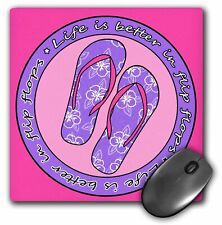 3dRose Life is Better in Flip Flops - Purple and Pink MousePad picture