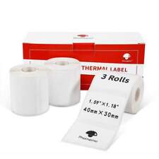 3 Rolls Phomemo White Square Self-Adhesive Papers 40 mm × 30 mm Thermal Labels picture