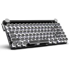 Retro Wireless Bluetooth Mechanical Typewriter Keyboard w/ Backlight - Black picture