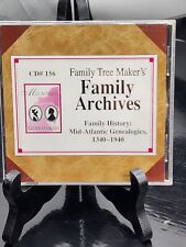 Family Tree Makers BRODERBUND FAMILY HISTORY MID ATLANTIC 1340-1940 99 CD# 156 picture