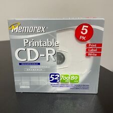 New Memorex Printable CD-R Recordable Compact Discs 52X 700 MN 80 Min 5 Pack picture