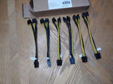 Lot 6 - 8 Pin Female To Dual 8(6+2) Pin Male 8.7 Inch Black & Yellow 18 AWG picture