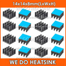 14x14x8mm Silver / Black Slotted Anodized Aluminum Heatsink With Adhesive Tapes picture