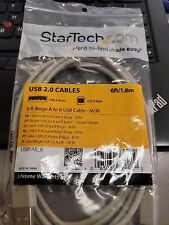 StarTech.com USB 2.0 Cables-6ft transparent A Male to B Male NEW picture