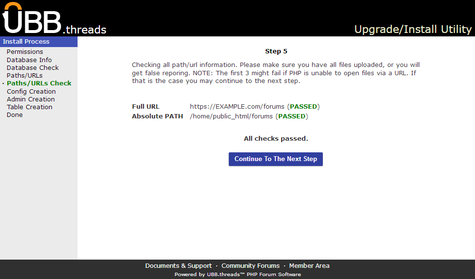 Click image to show larger version Paths/URLS Check screen