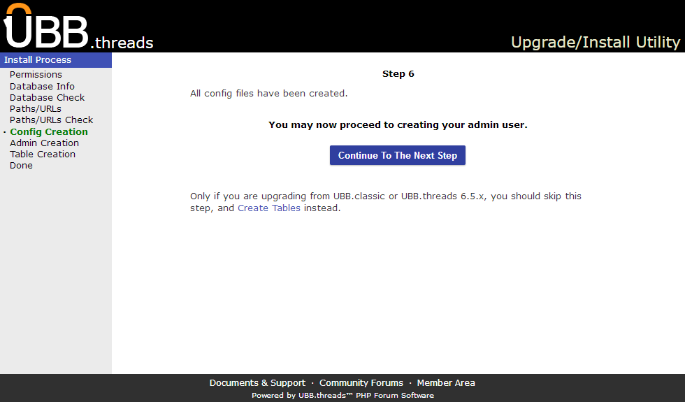 Click image to show larger version Config Creation screen