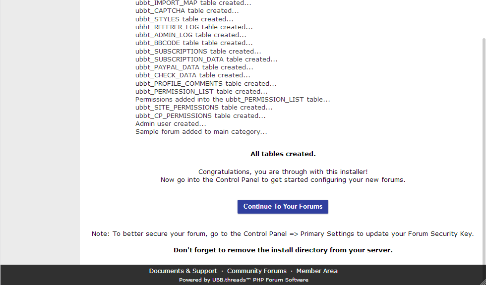 Click image to show larger version Table Creation screen