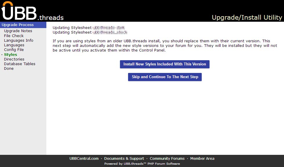 Click image to show larger version Styles screen